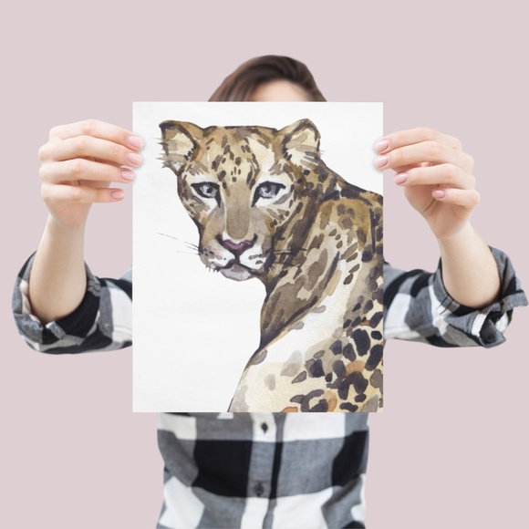 Jaguar Watercolor Wall Art Print Poster Unframed, Leopard Print - Picture 5 of 8